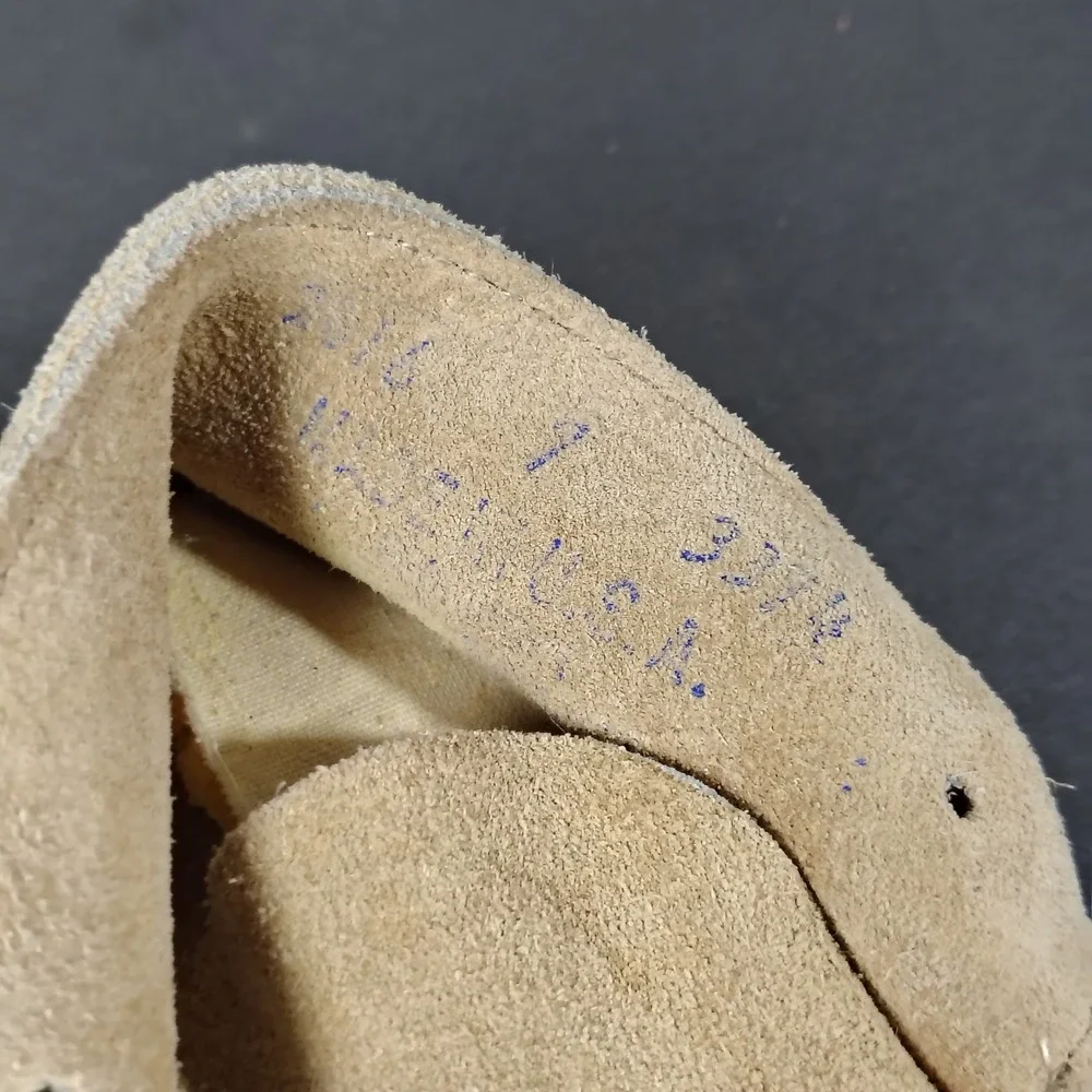 Minnetonka Moccasins Toddler Size 7 Tan Suede Beaded Vintage Slip On Shoes